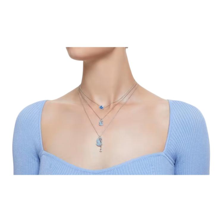 Swarovski Swan Pattern Crystal-Studded Necklace Women necklace Blue 5660594