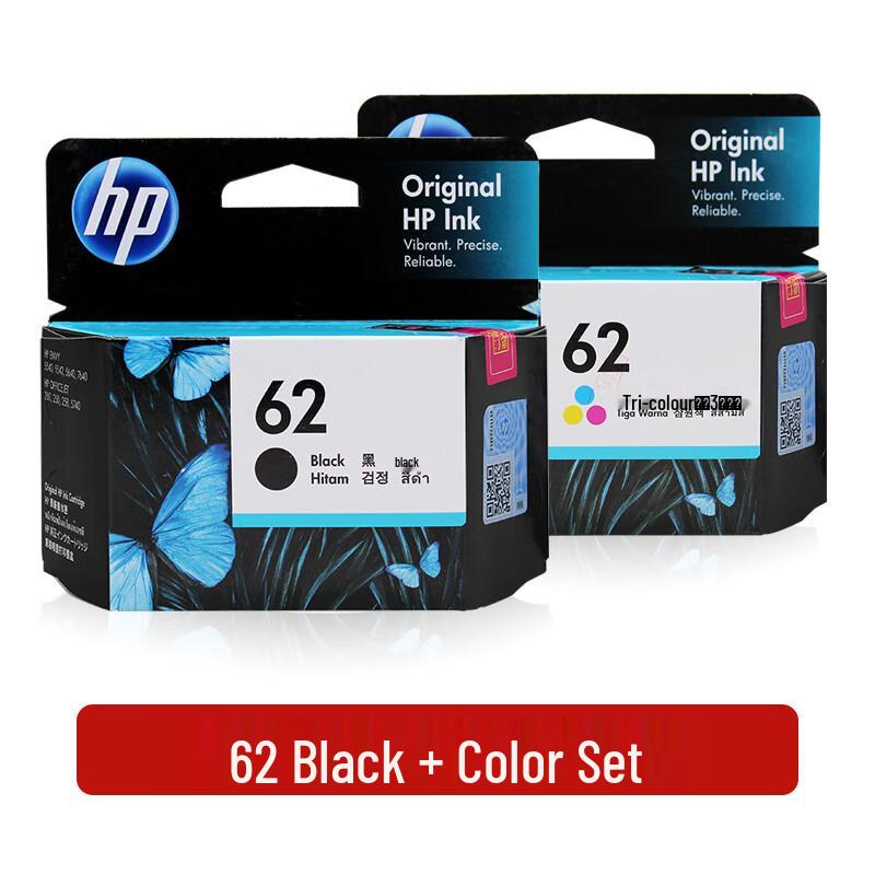 HP 62 Original Black & Tri-color Ink Cartridge Combo Pack