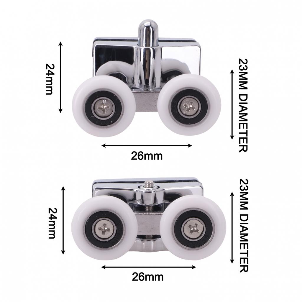 8PCS Twin Shower Screen Door Rollers/Runners/Wheel Top & Bottom 23mm Replacement