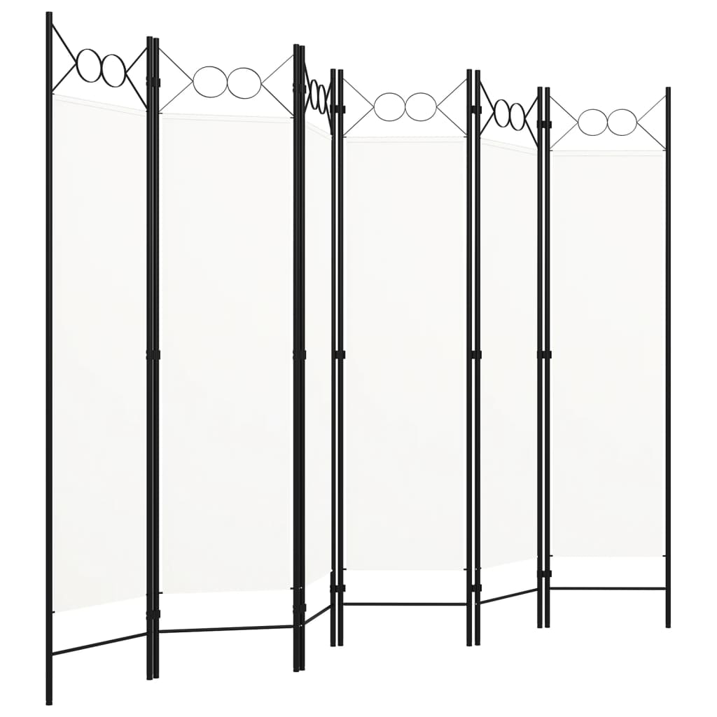 6 Piece Room Divider White 240 x 180 cm