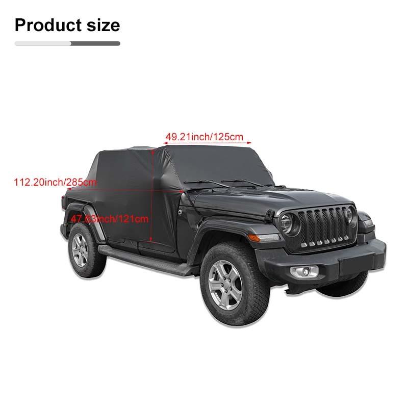 Водонепроницаемый всепогодный солнцезащитный козырек для лобового стекла, кожаный автомобильный чехол, подходит для Jeep Wrangler JL, 4-дверная версия 2018-2023, внешние аксессуары
