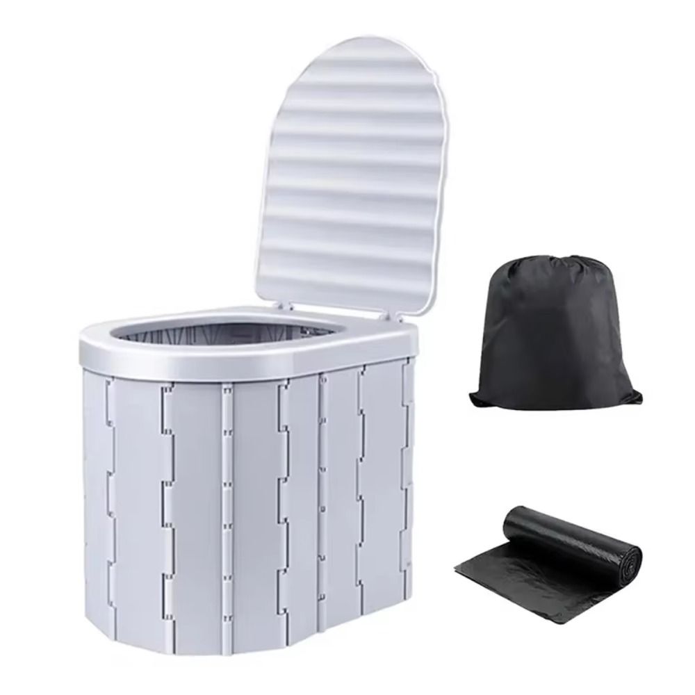 One-piece Design Folding Toilet Flip-top Camping Toilet Vehicle-mounted Toilet RV Travel