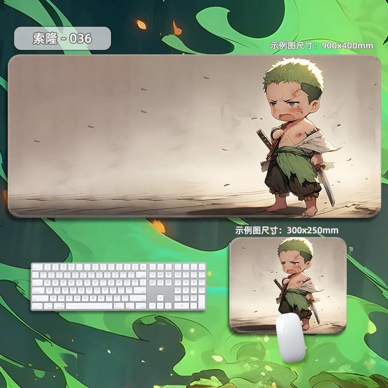 Высококачественный кожаный коврик для мыши Roronoa Zoro ONE PIECE, очень большой, маленький, мультяшный, офисный, игровой, киберспортивный, подкладка для компьютерной клавиатуры, настольный мат, анимационная периферия