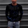 Men Simple T Shirts Sport Wear Spring Autumn Round Neck Long Sleeve Top Men's Plus Size 3d Print T Shirt