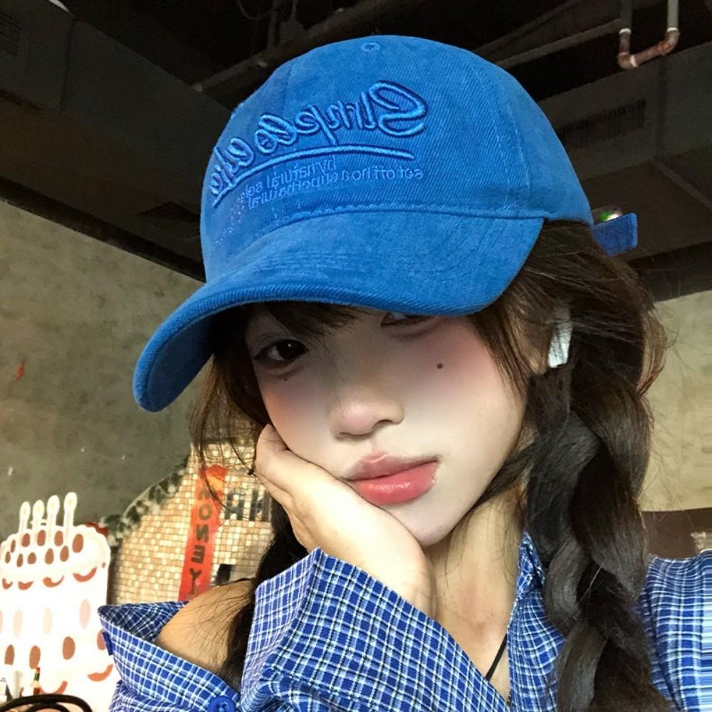 Sunscreen Embroidered Baseball Cap Sport Lightweight Duck Tongue Hat Small Face Design Versatile Style Sun Shading Hat Outdoor