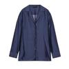 Fall Women's Clothing French Simplicity Style Asymmetric Hem Lapel Silk Blended Long Sleeves Shirt 3819008
