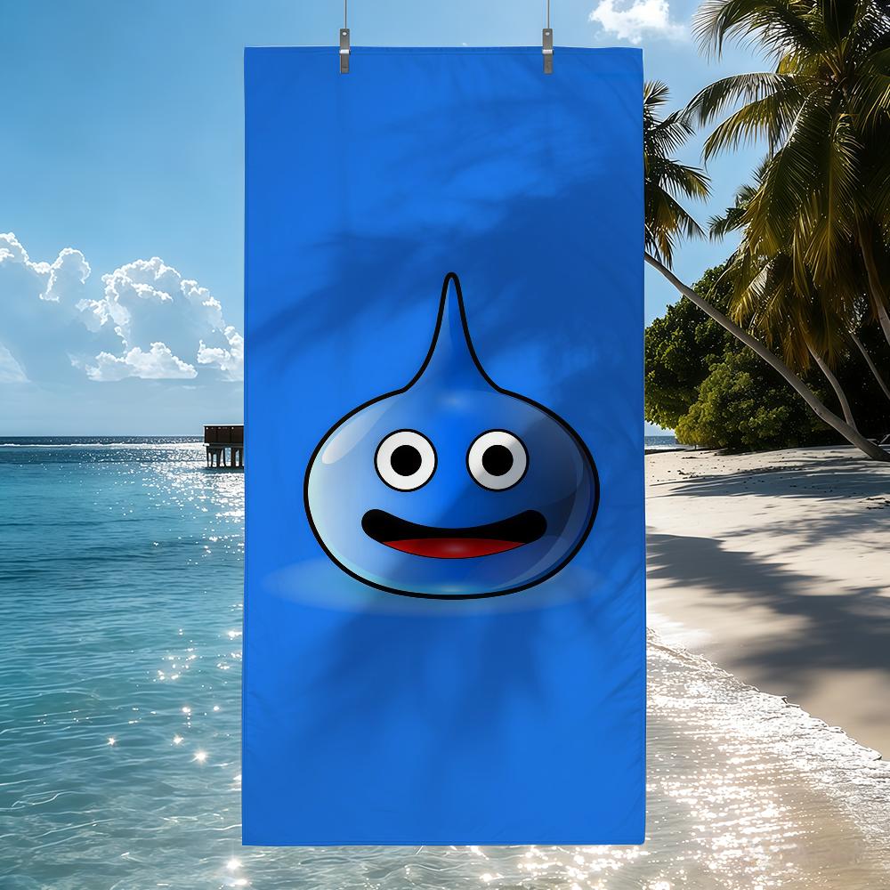 Мультяшный Слайм Dragon Quest Полотенце Быстросохнущие Пляжные Полотенца Подходят Для Бассейнов Кемпинга Йоги И Тренажерного Зала