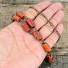 Ожерелье из красного коралла, ожерелье из электроформованной меди, ожерелье с регулируемой цепочкой, медные украшения ручной работы, ожерелье с бирюзовым драгоценным камнем, подарки для нее