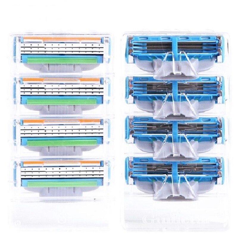 4 шт./лот, высокое качество, мужские лезвия для ухода за лицом, мужские лезвия для бритья Gillettee Mache 3