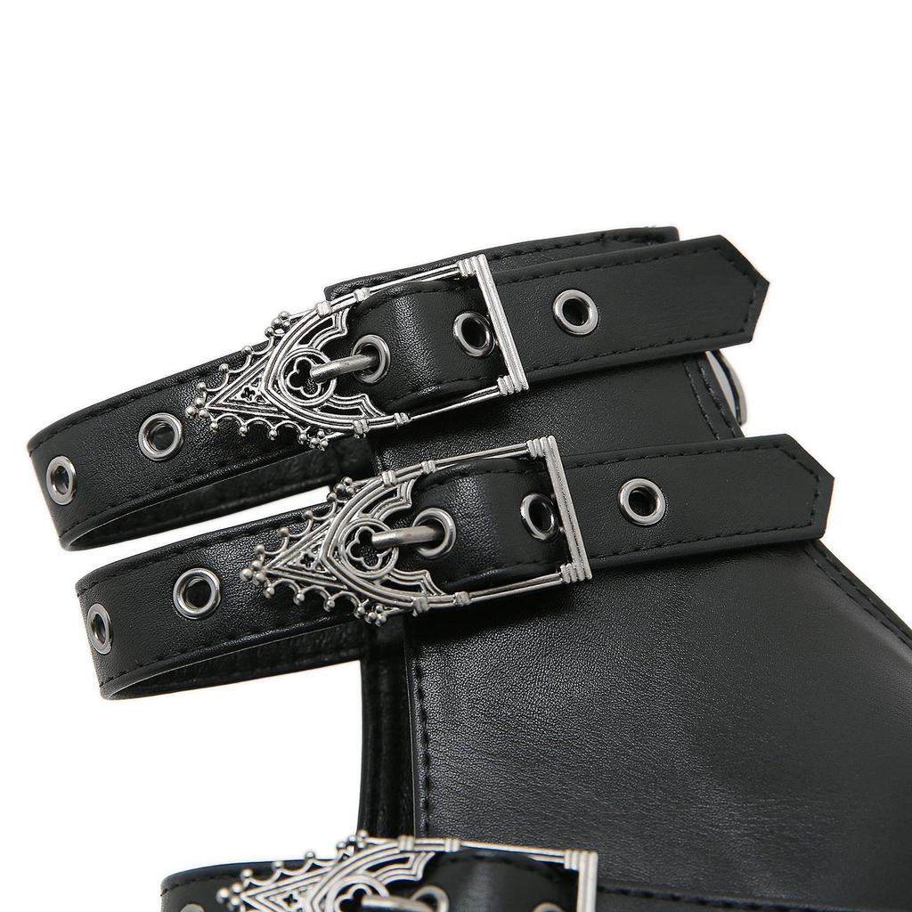 Gdgydh Готический стиль женские туфли на блочном каблуке для Хэллоуина модные туфли-лодочки с пряжкой на ремешке туфли Мэри Джейн на платформе стильные туфли с молнией сзади