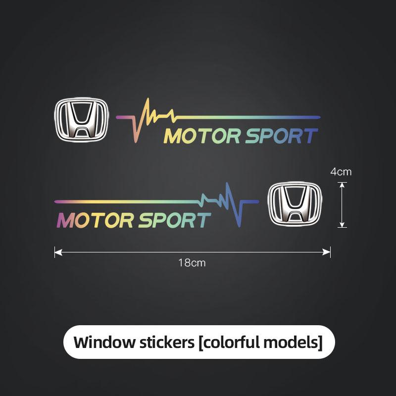 ABO2 2Pcs Car Window Sticker Auto Glass Decoration Stickers For Honda Civic Accord Fit Jazz Pilot CRV Odyssey Passport City Shuttle