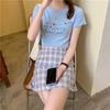New Korean Style Slim Short High Waist Short Sleeve T-shirt for Women In Summer