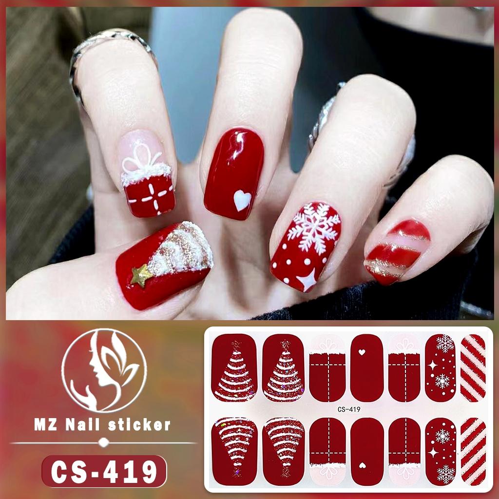 [New Arrival] CS Series 14-Finger Christmas Style Nail Stickers, Cute Fun Multi-Color Optional Whitening Temperament