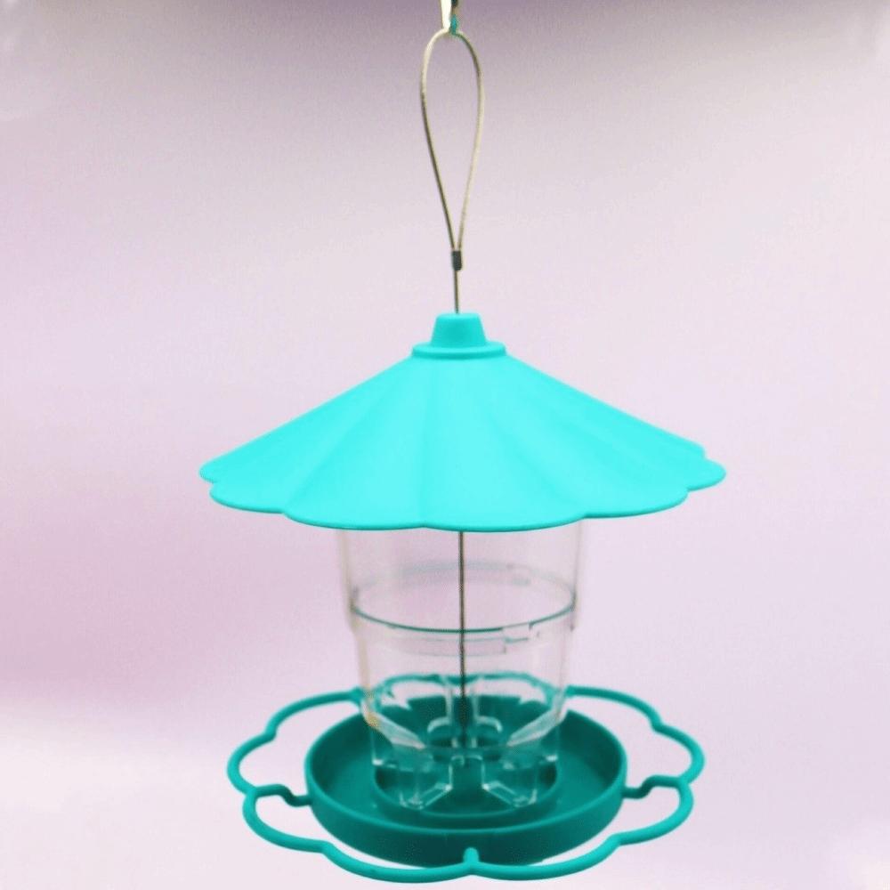 Folding Hanging Wild Bird Feeder Waterproof with Lanyard Hummingbird Feeder Gazebo Style Large Capacity Automatic Bird Feeder
