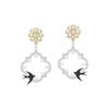 Seiko Swallows Pearl Flower Earrings - Elegant Fairy-Inspired Style for Women