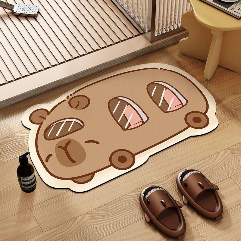 Cartoon Bathroom Absorbent Floor Mat Toilet Dirt-resistant Non-slip Diatom Mud Toilet Quick Drying