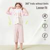 Хлопковый летний пижамный комплект для девочек с мишкой