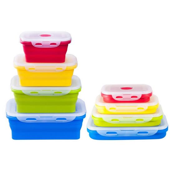 Силиконовый складной складной контейнер для обеда Bento Box, контейнер для хранения еды, салата