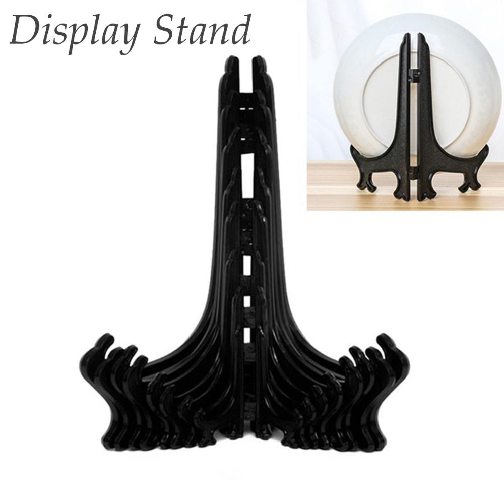 Kitchen Plastic Black Easels Dishes Plate Holder Display Stand Picture Frame Stand