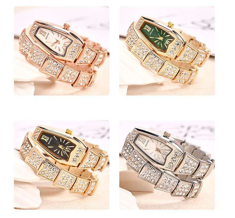 Snake Bracelet Watches for Women Elegant Wrap Around Bangle Wristwatch Fashion Jewelry Style Quartz Watch Cuff Watch for Gift