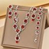 Jewelry Necklace Set  Exquisite Elegant Red/Blue/Silver Etc/Zircon  Necklace Bracelet With Earrings