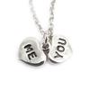 [J7985] - Silver 'You & Me' Designer Necklace