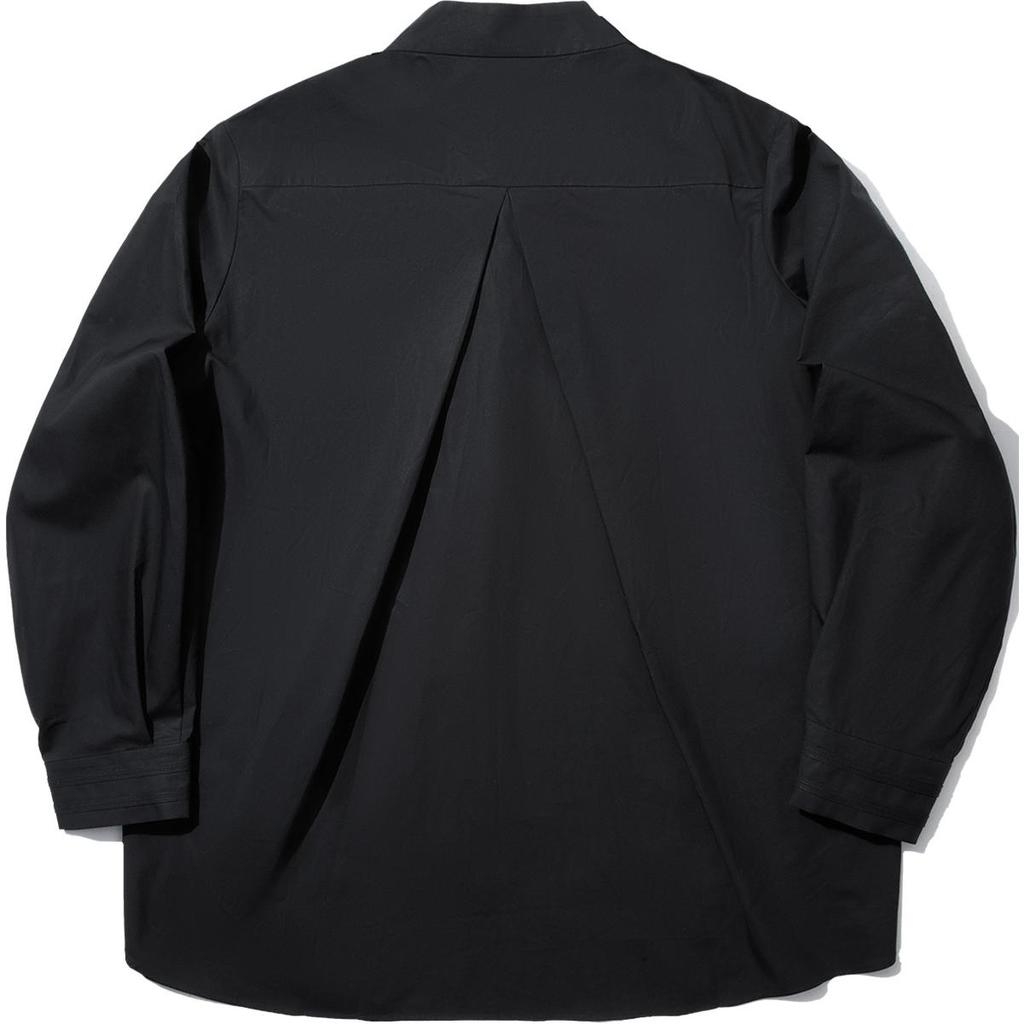 Li Ning Модная спортивная серия Свободная повседневная удобная рубашка с воротником-стойкой и длинными рукавами Унисекс рубашки Черный ASHU585-2