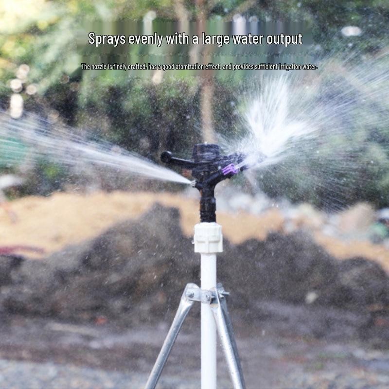 360° Rotating Lawn Sprinkler with Adjustable Dual Spray Arm for Garden Irrigation and Landscaping