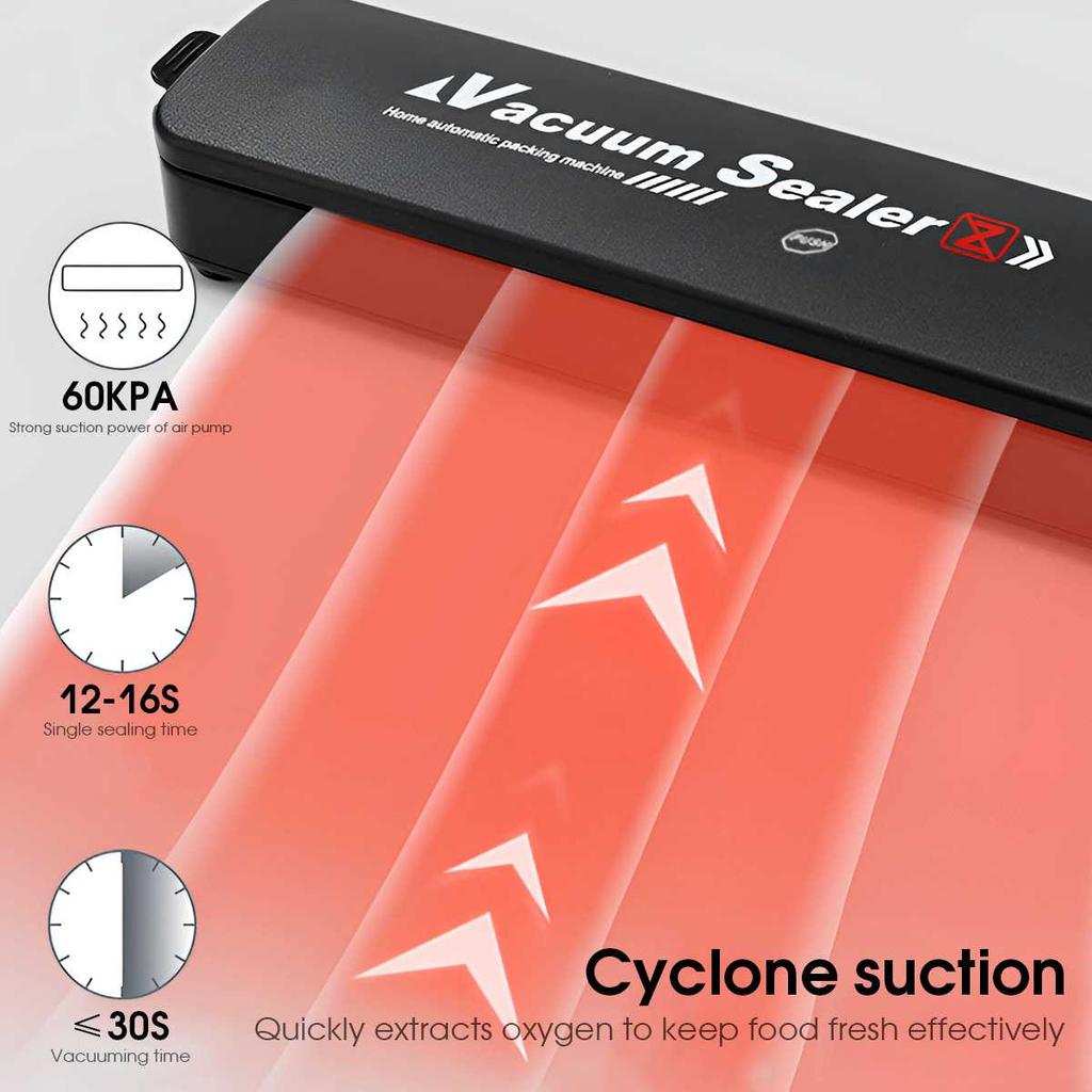 220 В Вилка ЕС Вакуумный упаковщик для продуктов Упаковочная машина с 10 бесплатными вакуумными пакетами Бытовая кухонная вакуумная упаковка для продуктов