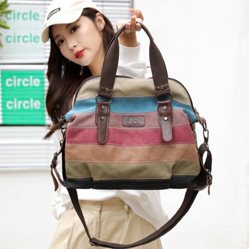 Холщовая повседневная ретро-мода и художественная студенческая сумка на одно плечо с косым плетением, вместительная женская сумка контрастного цвета