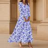 Women's Three-quarter Sleeves Fashionable Floral Print Loose Casual Comfortable Dress