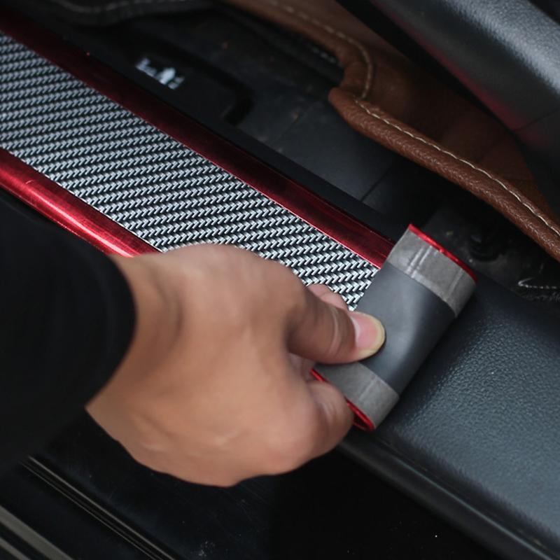 Наклейка на порог автомобиля, устойчивая к царапинам, защитная полоса из углеродного волокна, устойчивая к царапинам, накладка на кромку двери, пленка для бампера автомобиля