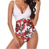 Skinny Color Matching One-piece Bikini Swimsuit Women Monokini Bathing Suits Bodysuit Plus Size Swimsuit Beach Swimming Suit For Female