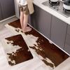1Pcs Cowhide Print Soft Kitchen Rug Anti-Fatigue Kitchen Rug Waterproof Non-Slip Rugs Set Runner Rug Bedside Rug Absorbent Carpet For Kitchen