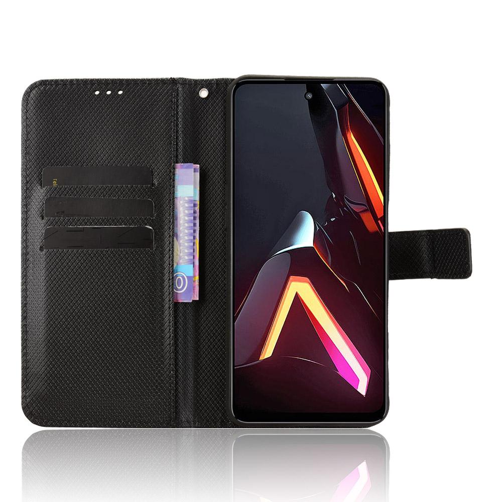 For ZTE Nubia Neo 3 5G Leather Wallet Case with Strap Diamond Texture Phone Cover