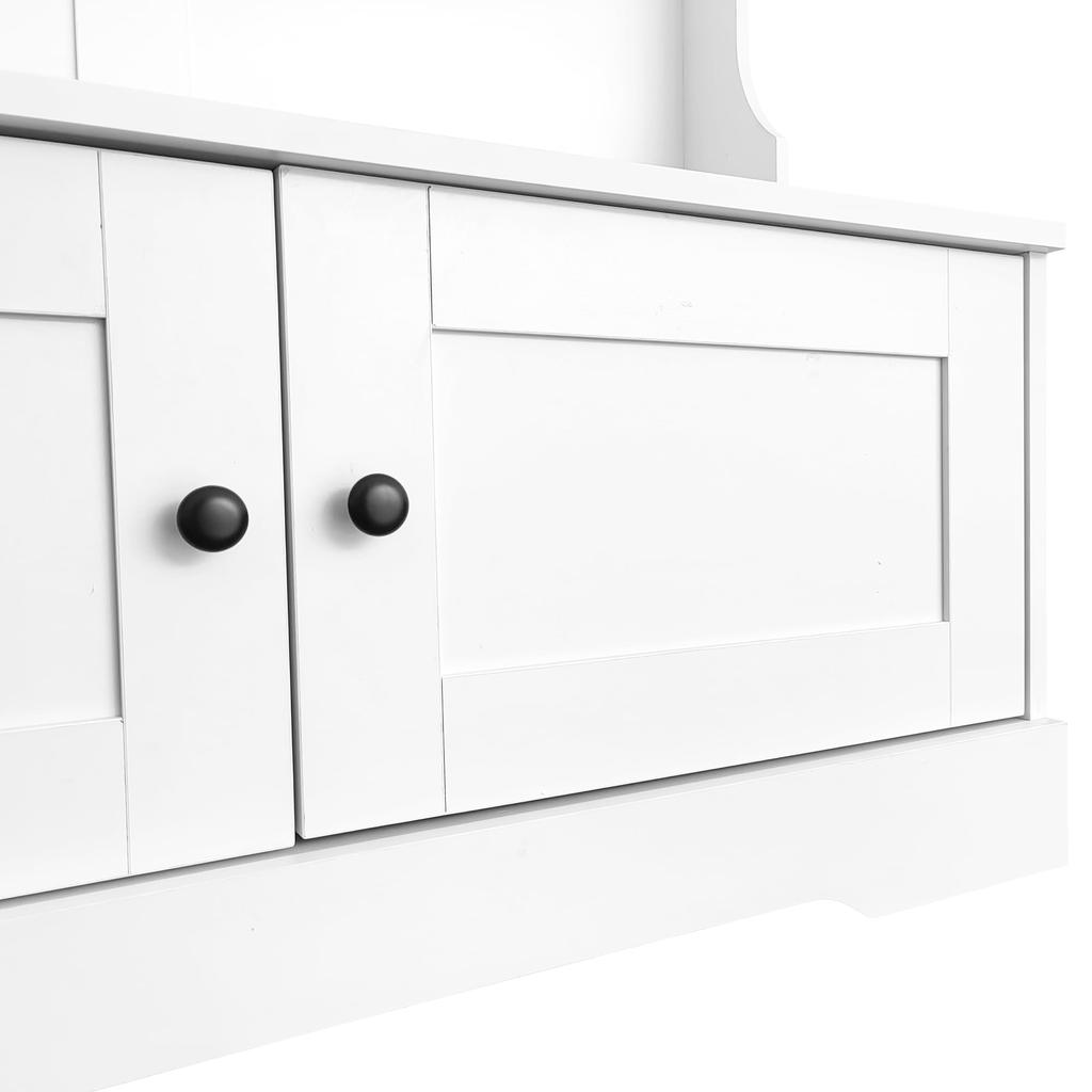 Комплект для прихожей, Современный комплект для прихожей 4 крючка для одежды, обувница, скамья для обуви, открытая полка, шкаф для прихожей, Белый