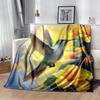 1 шт. Мультяшное одеяло на тему «Желтые цветы и колибри». Сезонный декор для дома. Подарок для и Мягкий плед. K102