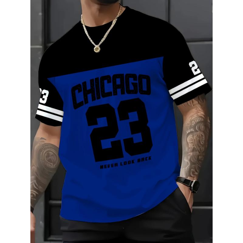 Мужская футболка с графикой Chicago 23, футболка с коротким рукавом, спортивная женская футболка, унисекс, повседневная, для ежедневной носки, летняя, мужская футболка для гонок