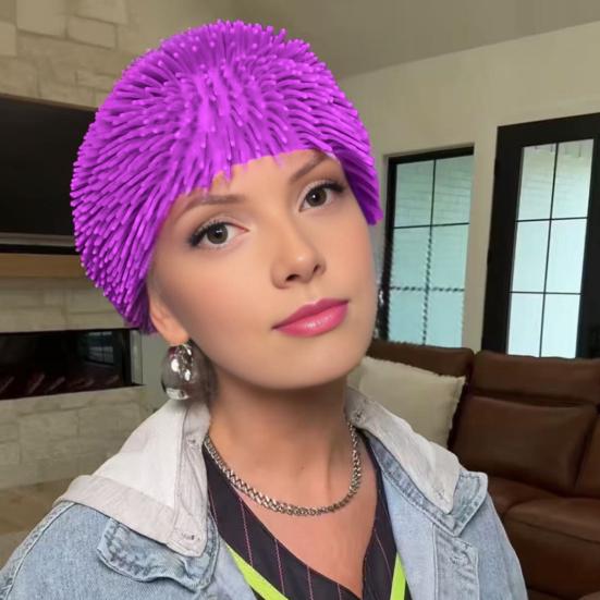 Пушистая повязка на голову Яркий цвет Женская Мужская Вязаная шапка Хэллоуин Косплей Спорт Веселый парик Аксессуар для костюма