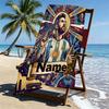 Custom Name Personalized Lionel Messi Print Beach Towel, for Trip Camping Beach Party Home Decor, Birthday Gift for Family & Friends