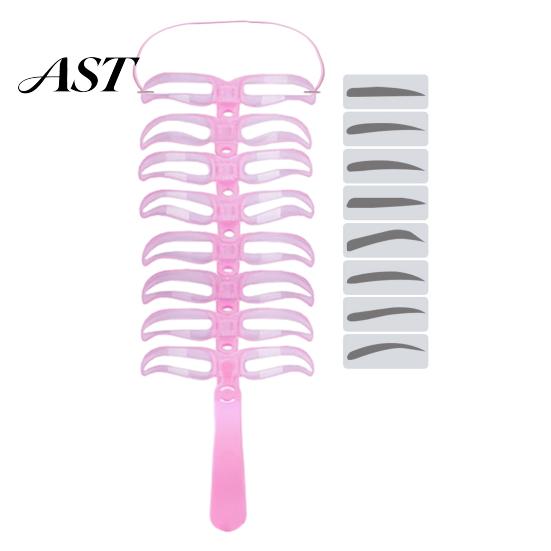 Eyebrow Stencil with Handle 1/2 Sets Kit, 8 Shape Brow Template & Headband Headband, Reusable Shaping Drawing Guide Tools for Women Beginner Non Slip