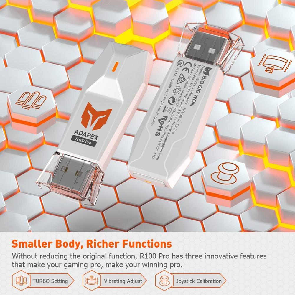 Адаптер беспроводного контроллера Bluetooth BIGBIG WON для Xbox Series X|S/Xbox One X|S/Elite Series 2/PS5/PS4/Switch Адаптеры беспроводной консоли для Windows