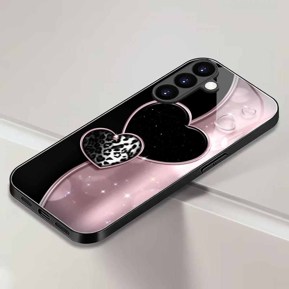 Чехол для телефона из закаленного стекла с дизайном, подходит для Samsung Galaxy S26 S25 S24 S23 S22 S20 FE/Ultra/Plus, противоударная задняя крышка