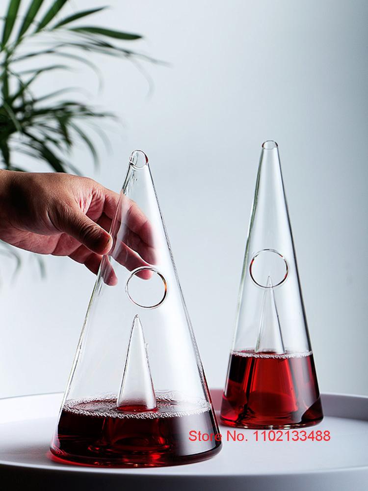 Cone Wine Decanter Separator Bar Accessories High Borosilicate Glass Wine Set Pyramid Waterfall Faster Bordeaux Pourer Aerator