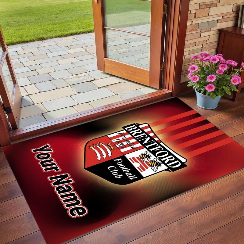 Crystal Velvet Rug Custom Name Text, Soft Non Slip Floor Mat Home DecorBrentford Football