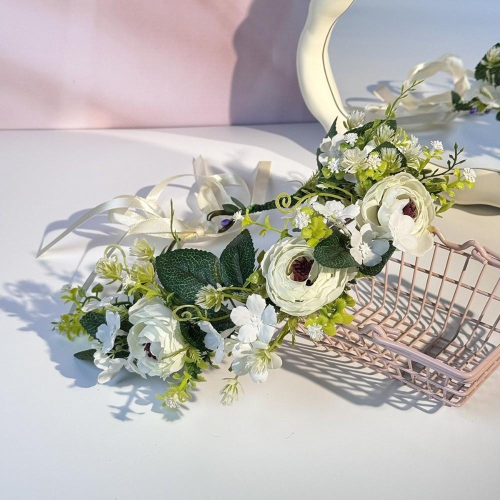 Flower Flower Wreath Adjustable Ribbon Garland Headpiece Hair Accessories Photoshoots Props