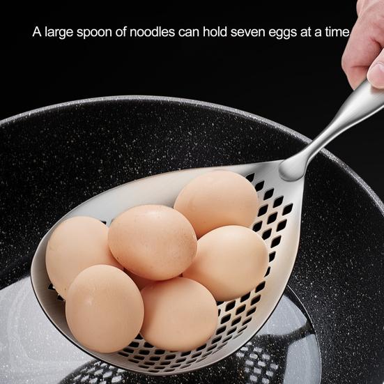 Большой скиммер с прорезями, ложка из нержавеющей стали пищевого класса для пельменей, лапши, сверхпрочный