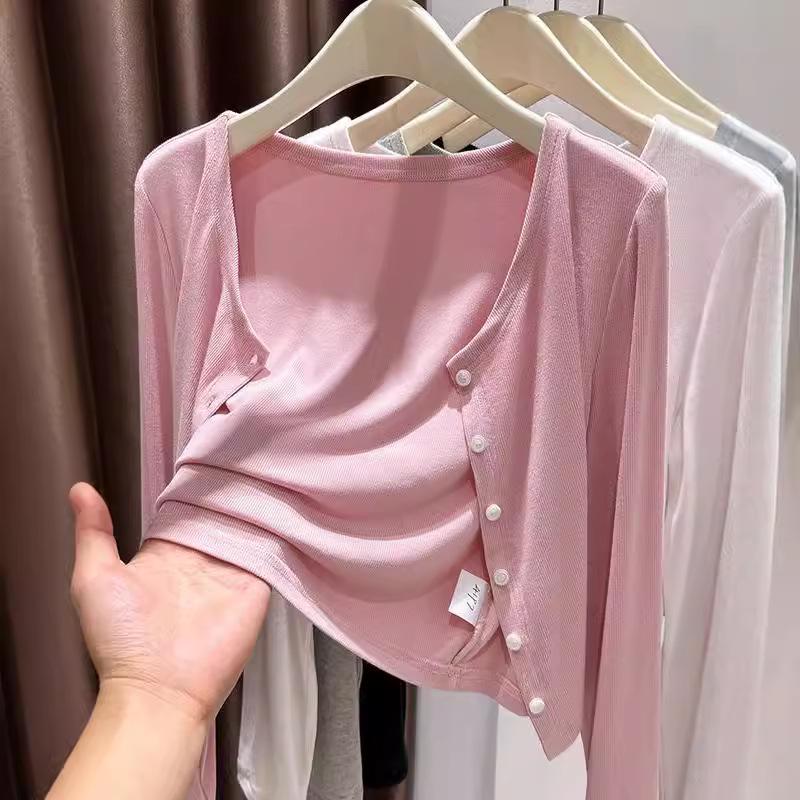 Women's Black Modal Sunscreen Cardigan - Summer Outerwear, Shawl, Ice Silk Knitted Jacket for Air-Conditioned Rooms.