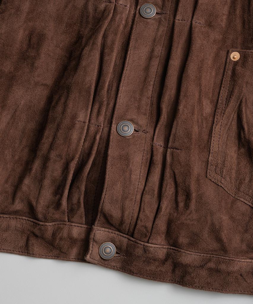 BEHEAVYER Washed Goatsuede Type-1 Jacket Chocolate