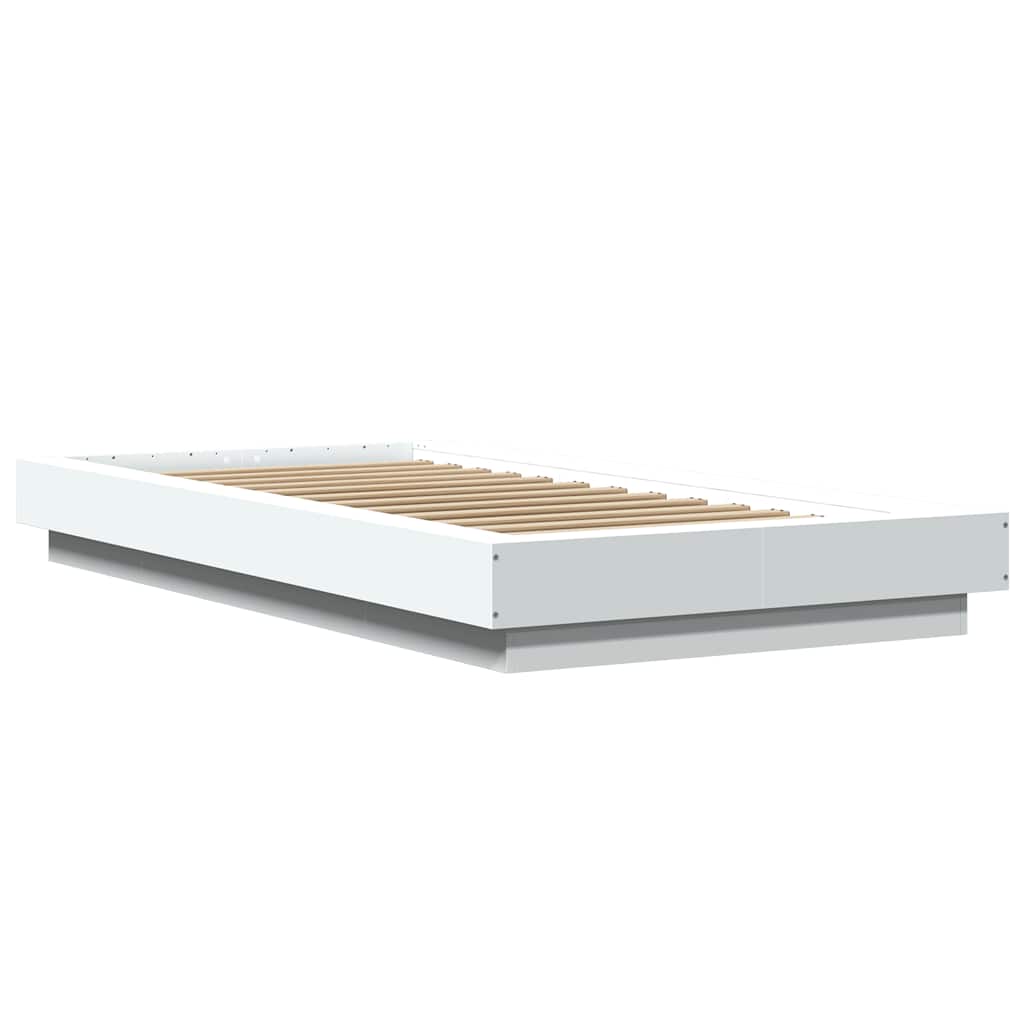 White Bed Frame 100x200 cm Engineered Wood